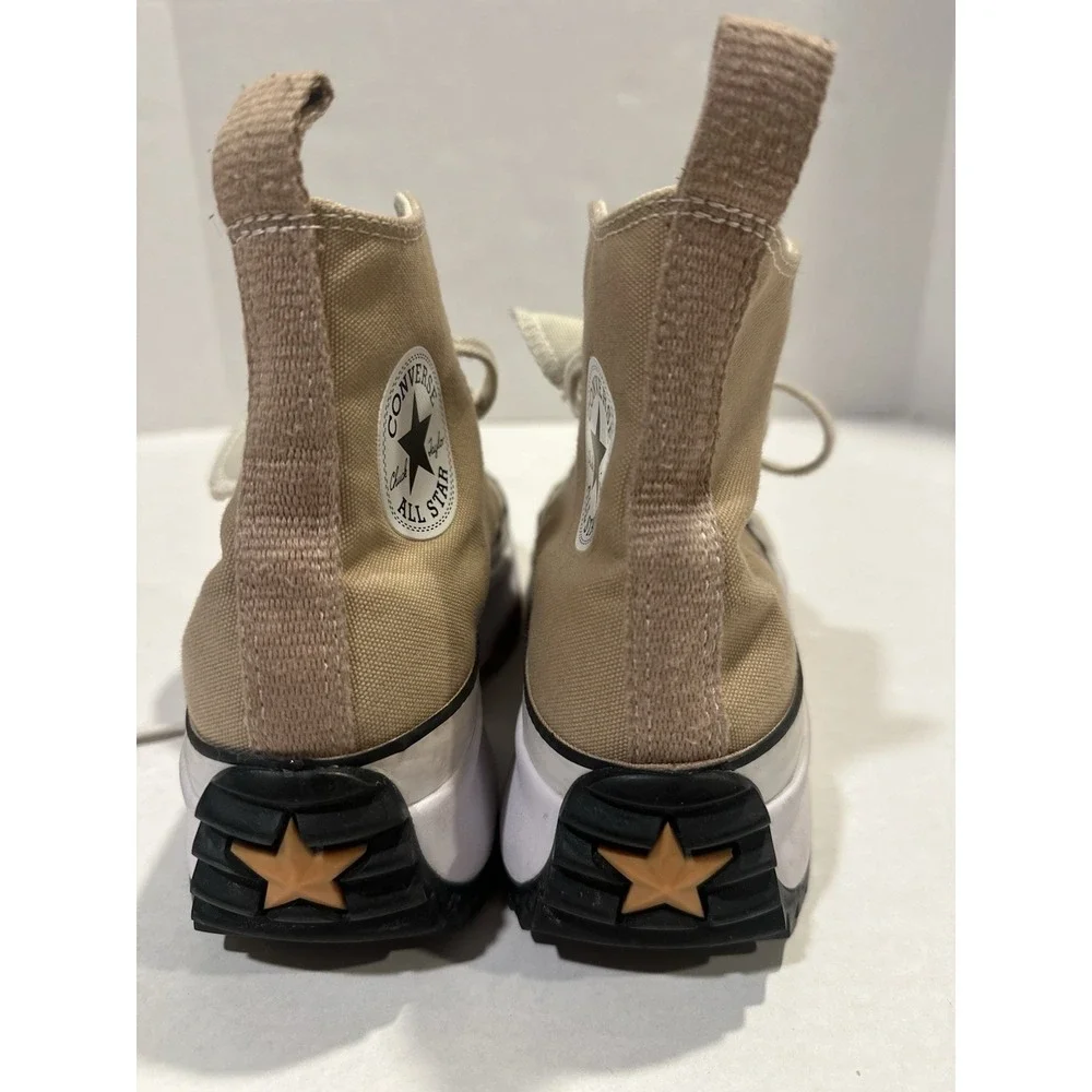 Converse Run Star Hike High Tops Chuck Taylor All Star Platform Shoes Tan 7.5